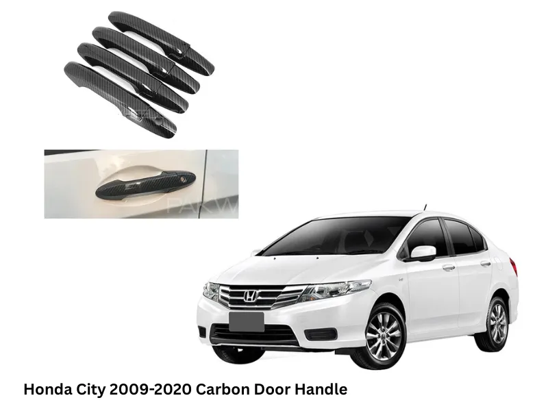 Honda City Carbon Fiber Door Handles Covers 2009 - 2020 Image-1