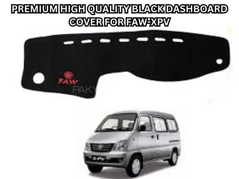 Premium Black Dashboard Cover with Logo – Fits FAW- XPV Image-1