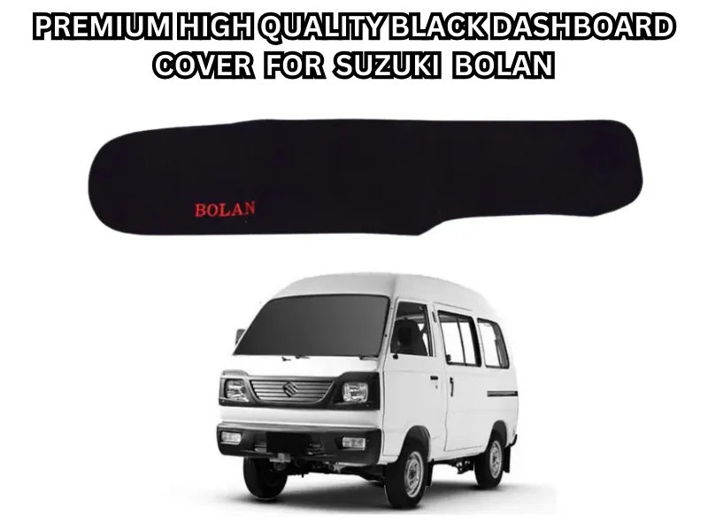 Premium Black Dashboard Cover with Logo – Fits Suzuki Bolan Image-1