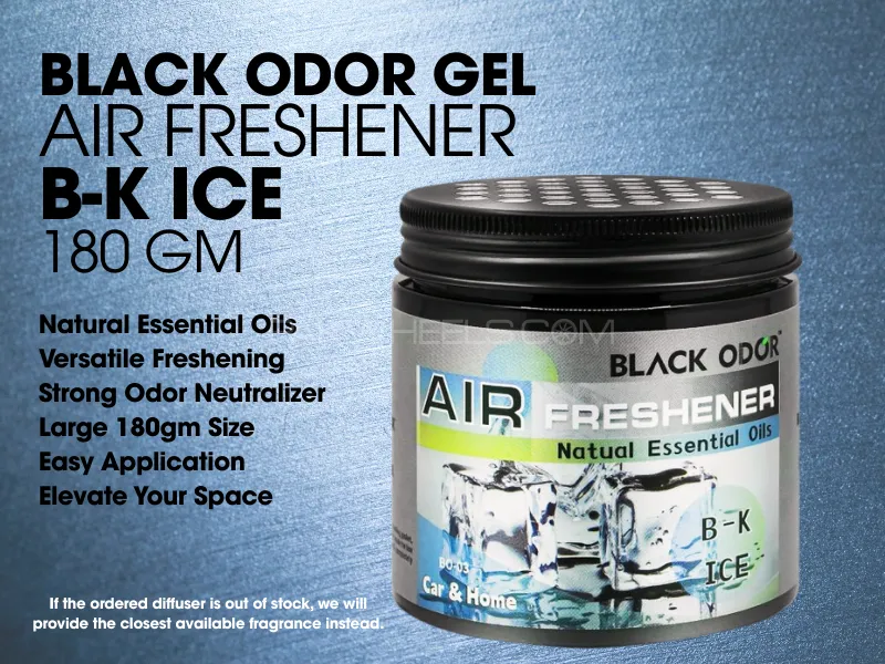 Black Odor | Gel Air Freshener | Black | B-K ICE | (180 gm) Image-1