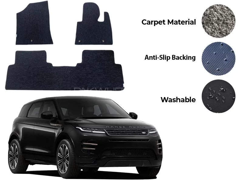Range Rover Evoque Fitting Carpet Floor Mat 3PCS - Model 2012-2018 Image-1