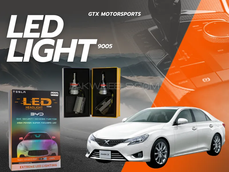 BYD 9005 Tesla LED Headlight Bulbs 1500W – Compatible with Toyota Mark X 2010–2016 (High Beam) Image-1