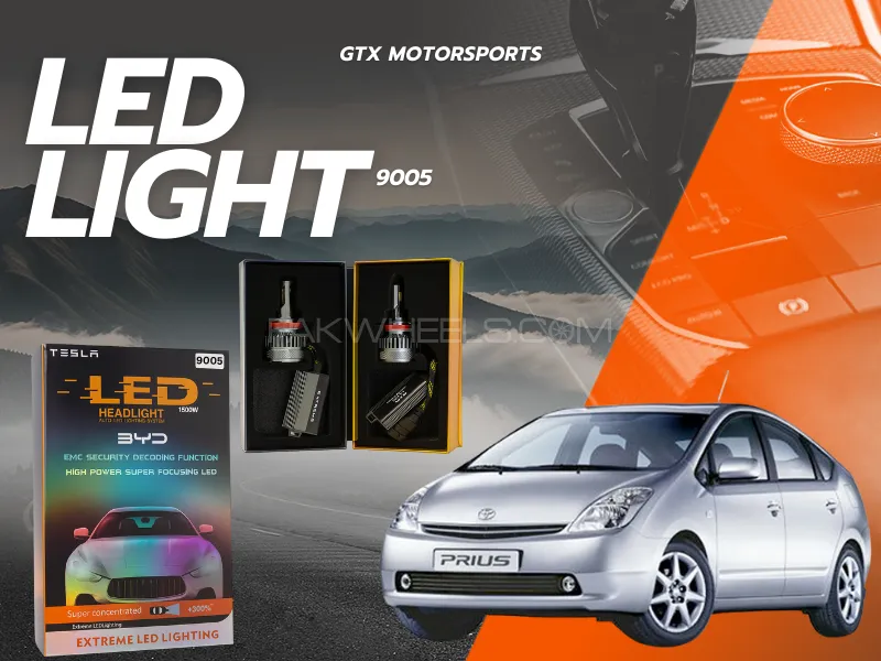 BYD 9005 Tesla LED Headlight Bulbs 1500W – Compatible with Toyota Prius 2003–2009 (High Beam) Image-1
