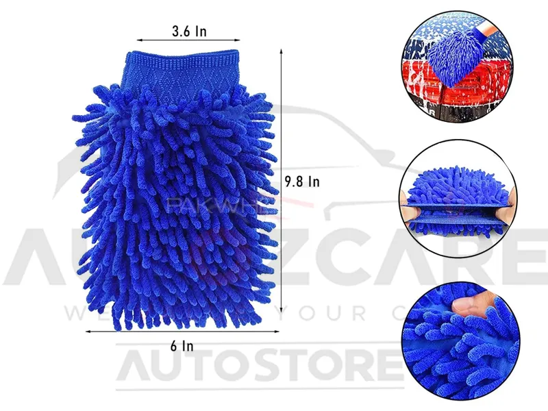 AutozCare Microfiber Car Wash Mitt Cleaning Glove Image-1