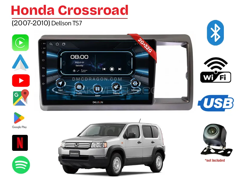 Honda Crossroad 2007-2010 Dellson TS7 2GB+32GB Android Panel Car Radio Stereo 9in Screen Image-1