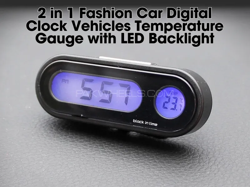 2 in 1 | Fashion | Car Digital Clock | Vehicles | Temperature Gauge with | LED Backlight  Image-1
