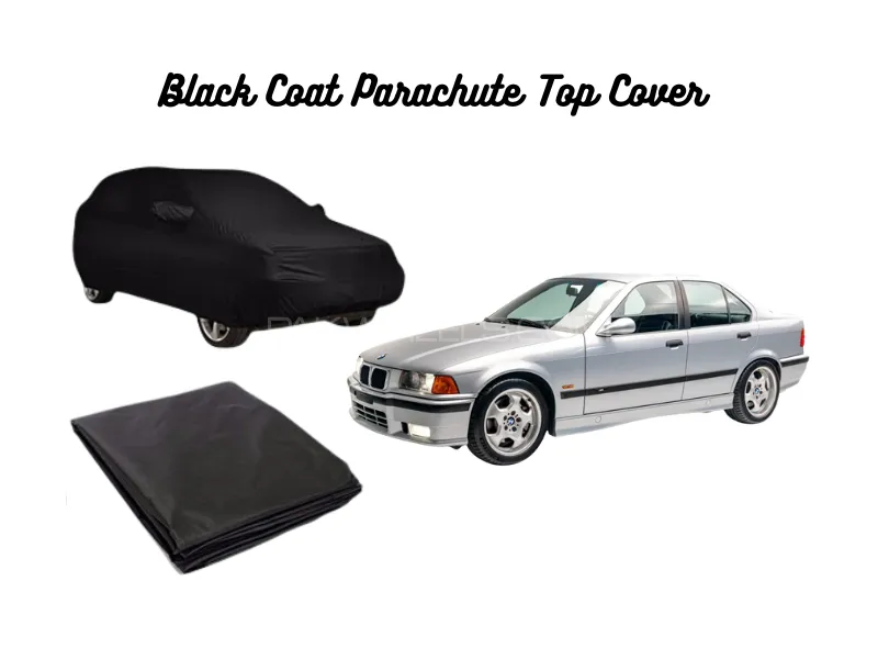 Black Coat Parachute Car Top Cover for BMW E36 | Waterproof, Dustproof & UV Resistant Image-1