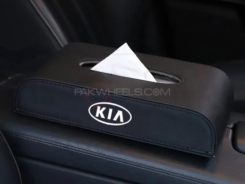 Car Leather Tissue Storage Box Case Auto Paper - Kia  Image-1