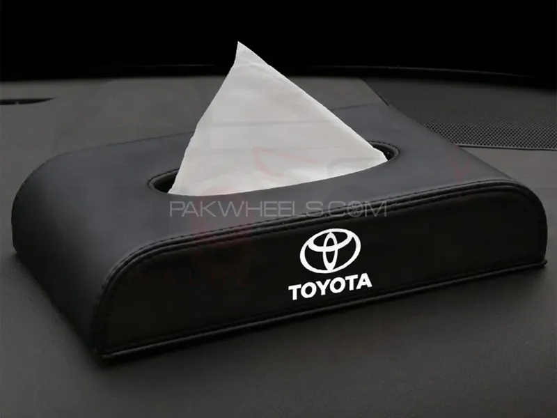 Car Leather Tissue Storage Box Case Auto Paper - Toyota Image-1