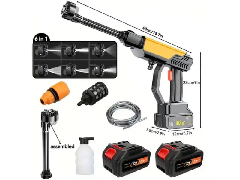 6 in 1 Nozzle - Imported Wireless Pressure Washer Gun - Dual Battery 198V 6 in 1 Nozzle - Imported Wireless Pressure Washer Gun - Dual Battery 198V Image-19
