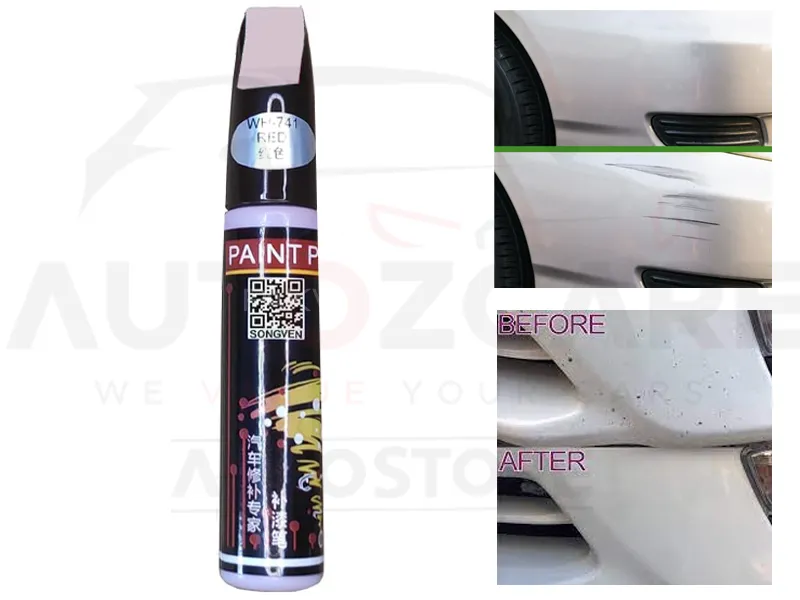 Car Scratch Remover Pen | Paint Repair Pen | Waterproof Clear Car Scratch Remover (Pearl White) Image-1
