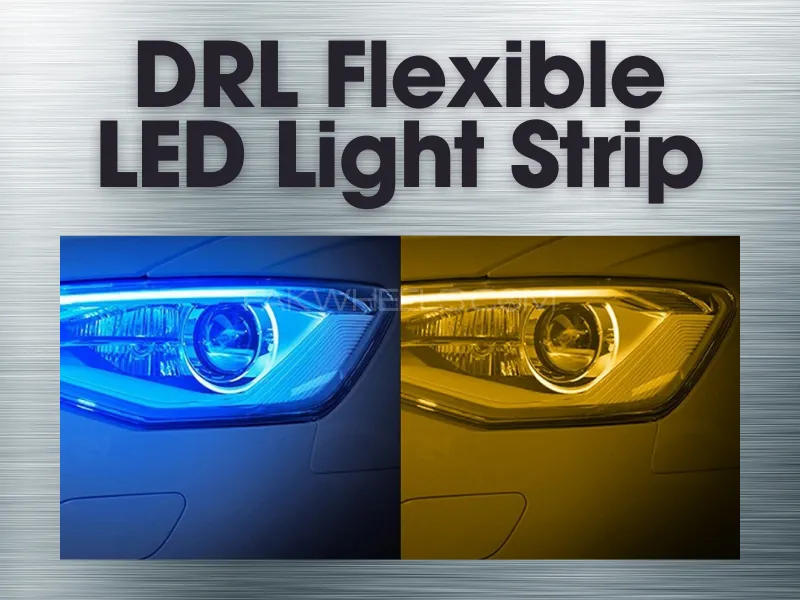 DRL | Flexible | LED | Light Strip | Blue & Yellow / Fog | 2 Pieces | for Car | Head Lights Image-1