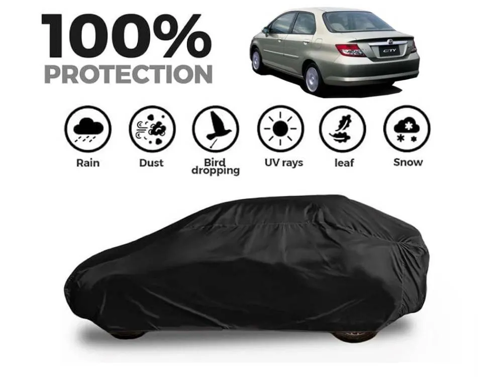 Honda City 2002 - 2008 Top Cover | Black Coat Top Cover | Water & Dust Proof | Anti-Heat Crack Image-1