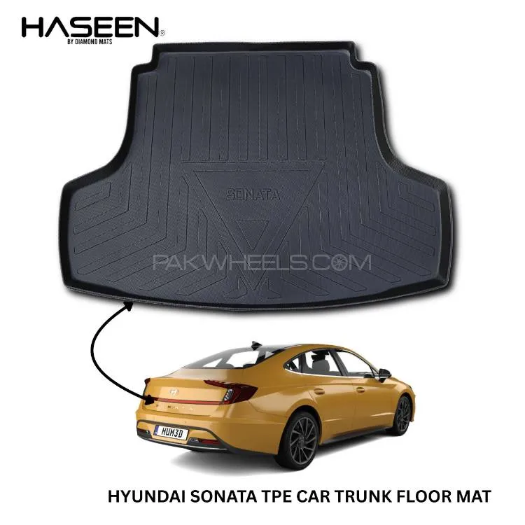 HYUNDAI SONATA 2021-2024 TPE PLASTIC CAR TRUNK MAT Image-1
