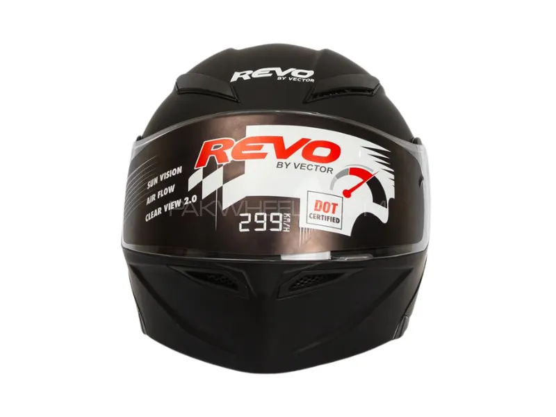 Revo Black Full Face Motorcycle Helmet – DOT Certified Medium Size Image-1