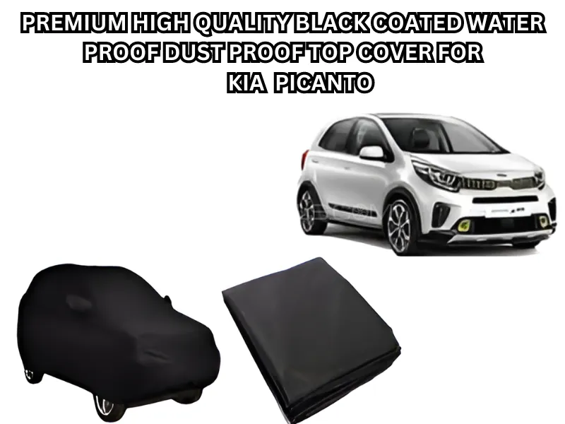 Premium High-Quality Black Coated Top Cover with Non-Skid Mat – Logo Combo Pack for Kia Picanto Image-1