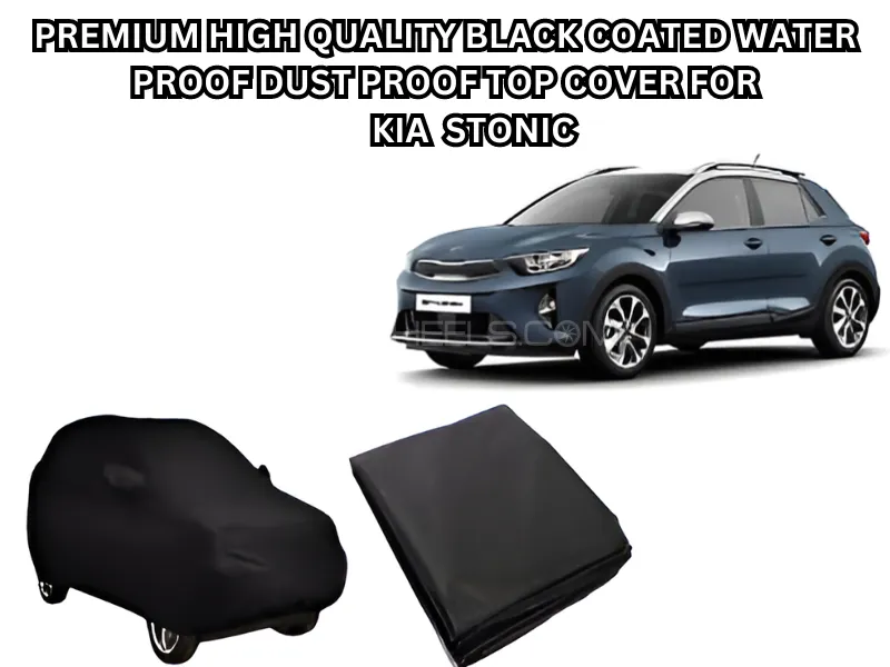 Premium High-Quality Black Coated Top Cover with Non-Skid Mat – Logo Combo Pack for Kia Stonic Image-1