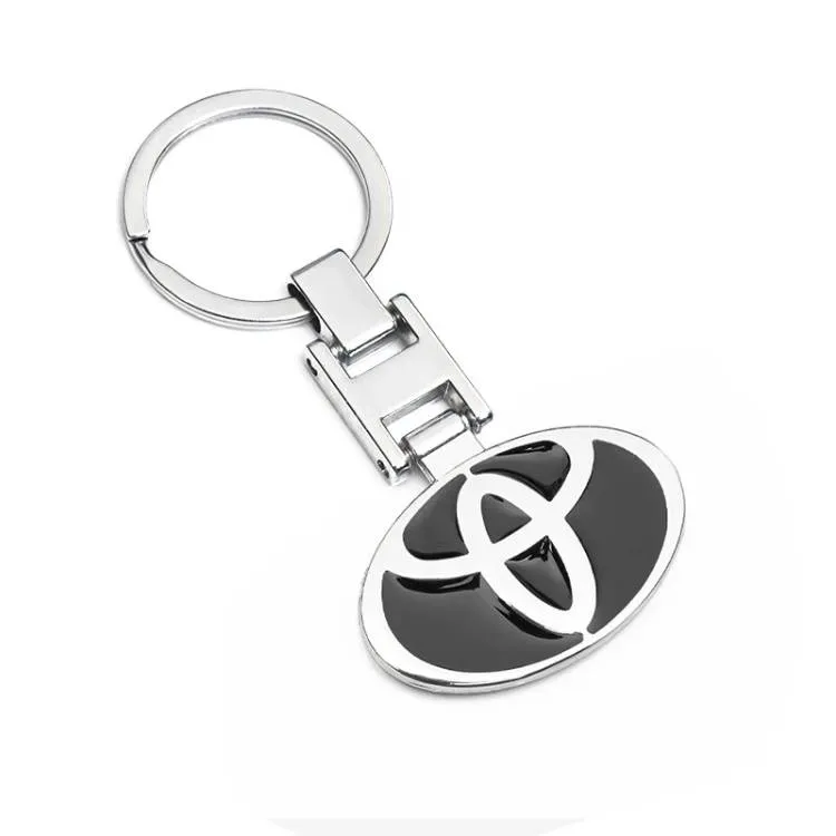 1Pc Car Keychain Metal Key Rings For Toyota Image-1