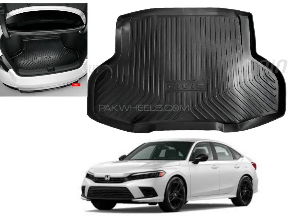 New Honda Civic 2022-2025 5D Trunk Mat - Trunk Mat PVC - Cargo Mat Floor Tray For Civic. Image-1