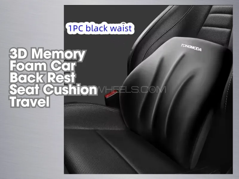 3D Memory | Foam | Car Back Rest Seat | Cushion | Travel Image-1