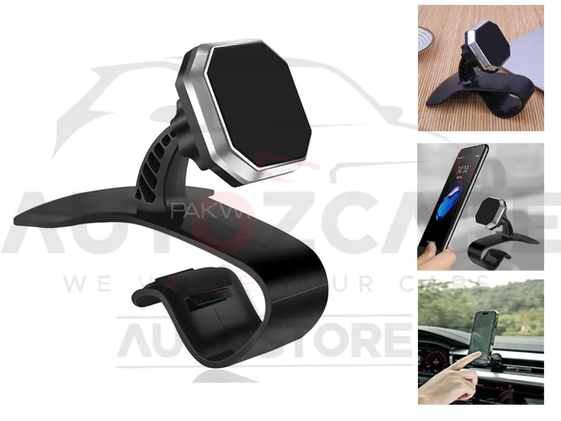Universal Magnetic Car Dashboard Phone Holder | Mobile Mount Smartphone Stand 360° Rotating Image-1