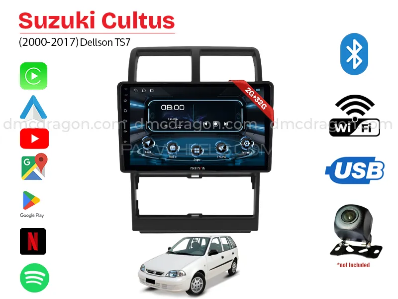 Suzuki Cultus 2000-2016 Dellson TS7 Android Panel CarPlay 2GB+32GB Black Image-1
