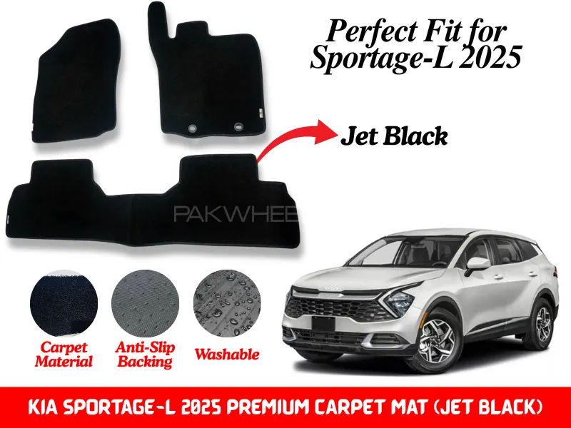 Premium Quality KIA Sportage-L New 2025 Fitting Carpet Floor Mats (Jet Black) | Perfect Fit Mats Image-1