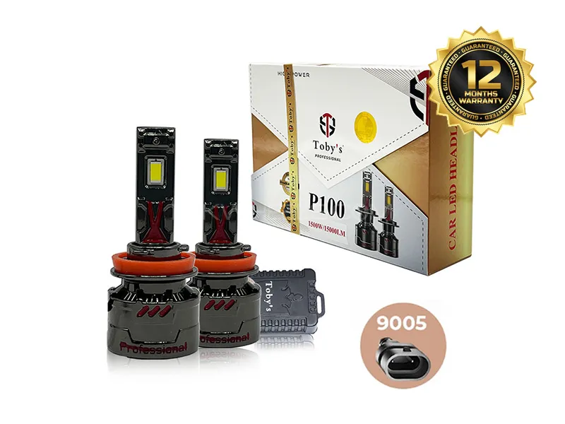 Toby’s P100 LED Car Headlight 1500W 15000LM | 12 Month Warranty | Bright White - 9005 Image-1