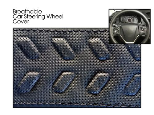 Breathable | Hand Sewing | PU 3D Leather | High Quality Car Steering Wheel Cover | Blakish Grey Colo Breathable | Hand Sewing | PU 3D Leather | High Quality Car Steering Wheel Cover | Blakish Grey Colo