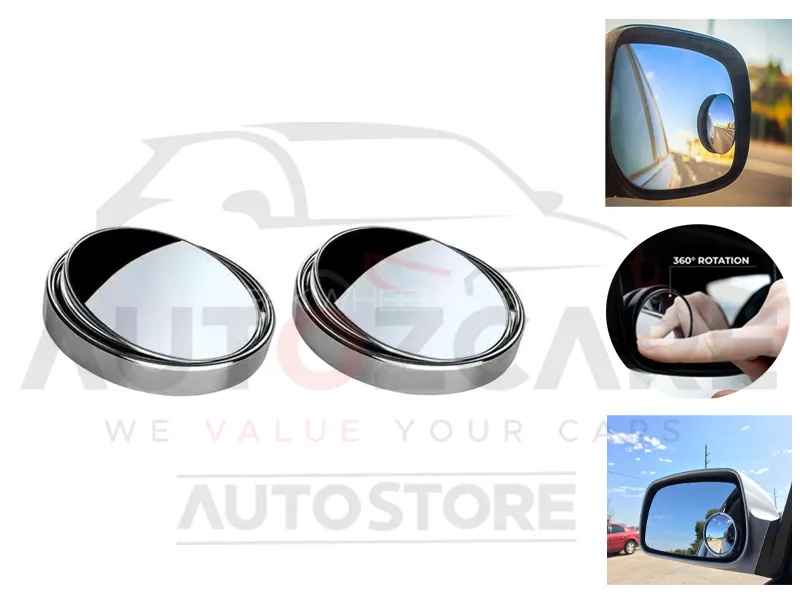 Car Blind Spot Mirror Wide-Angle Lens 360° | Adjustable Frameless Convex Side Mirror for car Image-1
