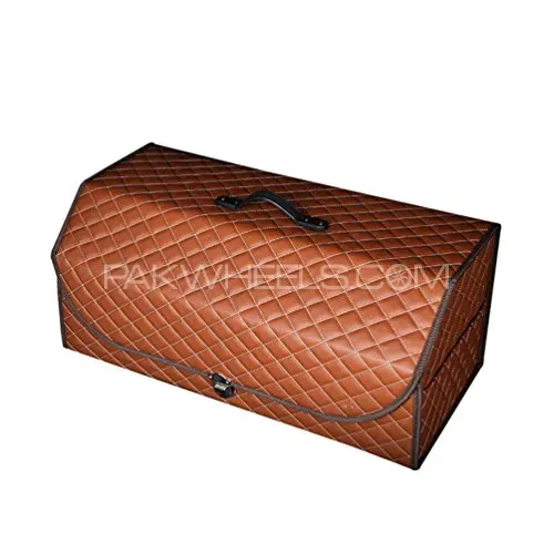 Premium High-Quality Combo Pack – Mustard Trunk Box + Non-Skid Dashboard Mat (Hyundai Logo)  Image-1