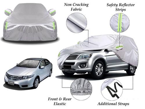 Honda City 2009 - 2020 Top Cover | Side Mirror Pockets | Reflector Strips | 100% Dust & Water Proof Honda City 2009 - 2020 Top Cover | Side Mirror Pockets | Reflector Strips | 100% Dust & Water Proof