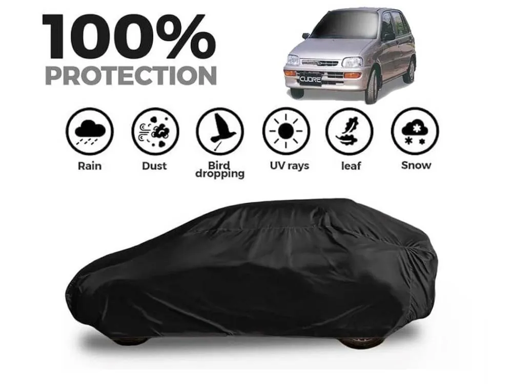 Daihatsu Cuore Top Cover | Black Coat Top Cover | Water & Dust Proof | Anti-Heat Crack Image-1