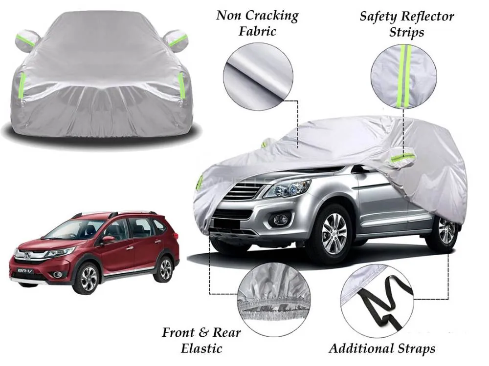 Honda Brv Top Cover | Side Mirror Pockets | Reflector Strips | 100% Dust & Water Proof Image-1