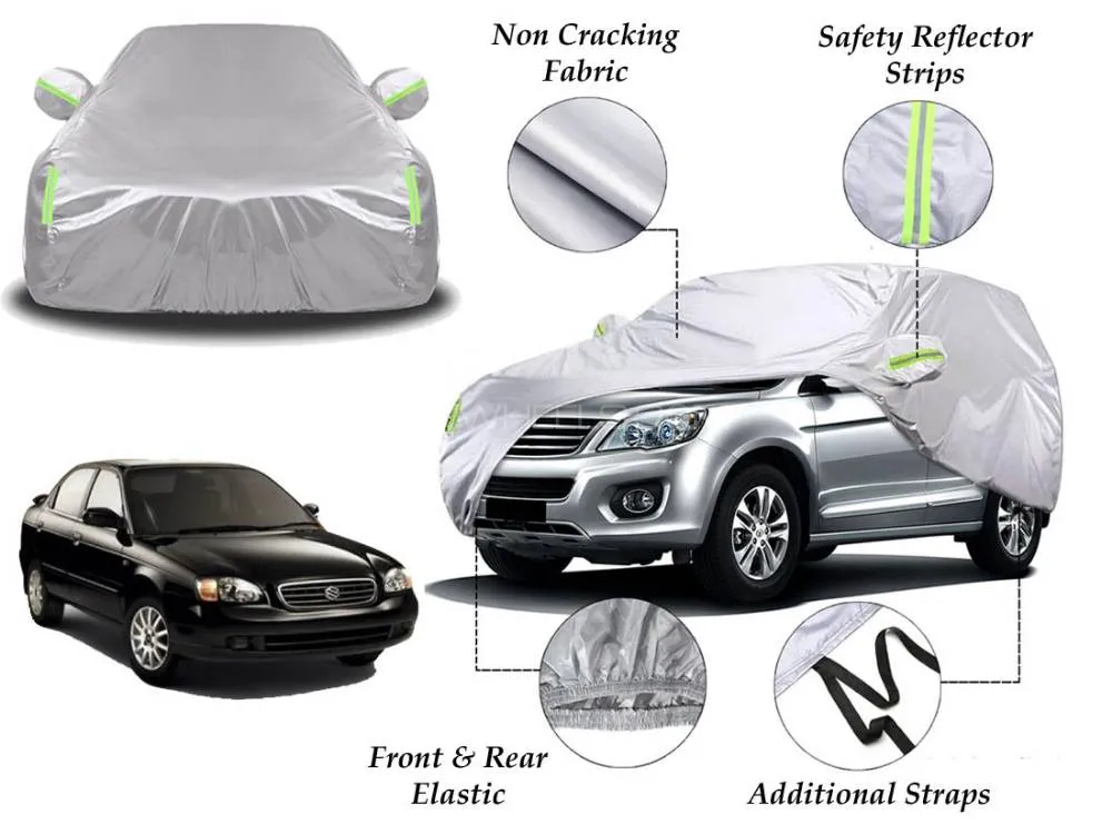 Suzuki Baleno Top Cover | Side Mirror Pockets | Reflector Strips | 100% Dust & Water Proof Image-1