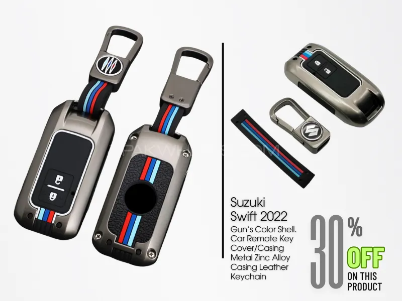Suzuki swift 2022-2025 | Metal Key Cover | Car Remote Key Cover |Casing Metal Casing | Leather Keych Image-1