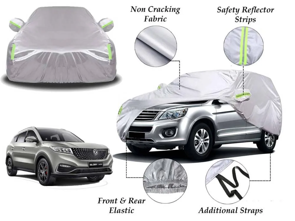 DFSK Glory 580s Top Cover | Side Mirror Pockets | Reflector Strips | 100% Dust & Water Proof Image-1