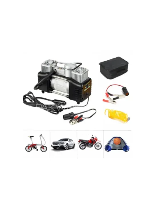 Dual Cylinder Air Compressor Tire Inflator – 12V 150PSI Image-1