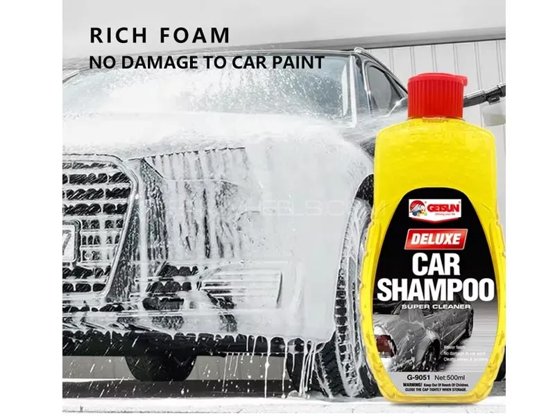 GetSun Car Shampoo - 500ml - Free Microfiber - Deluxe - Bundle Pack With Free Microfiber Image-1