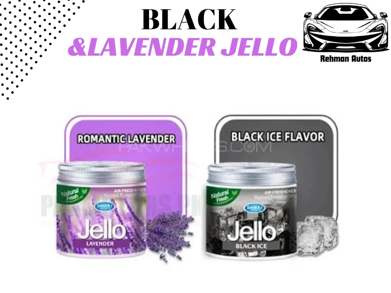 Jello Air Freshener Gel Pack of 2 – Black Ice & Lavender Long-Lasting Perfume Gel Image-1