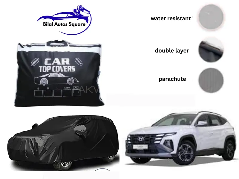 Hyundai Tucson 2025 Grey Double Layer Car Cover – Waterproof & Premium Quality Protection Image-1