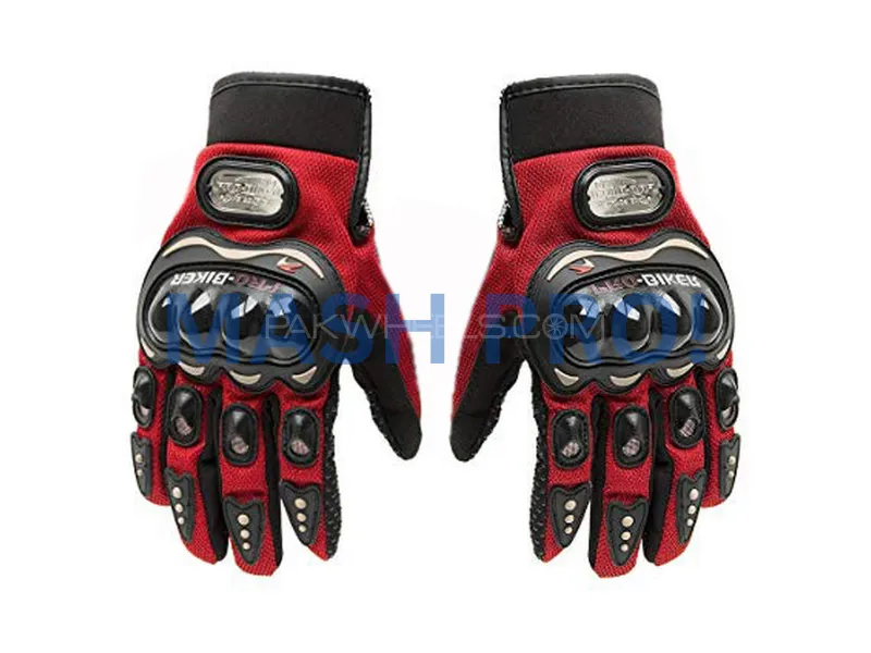 ProBiker Motorcycle Gloves | Full Finger Protective Riding Gloves for Bikers (Random Colors) Image-1
