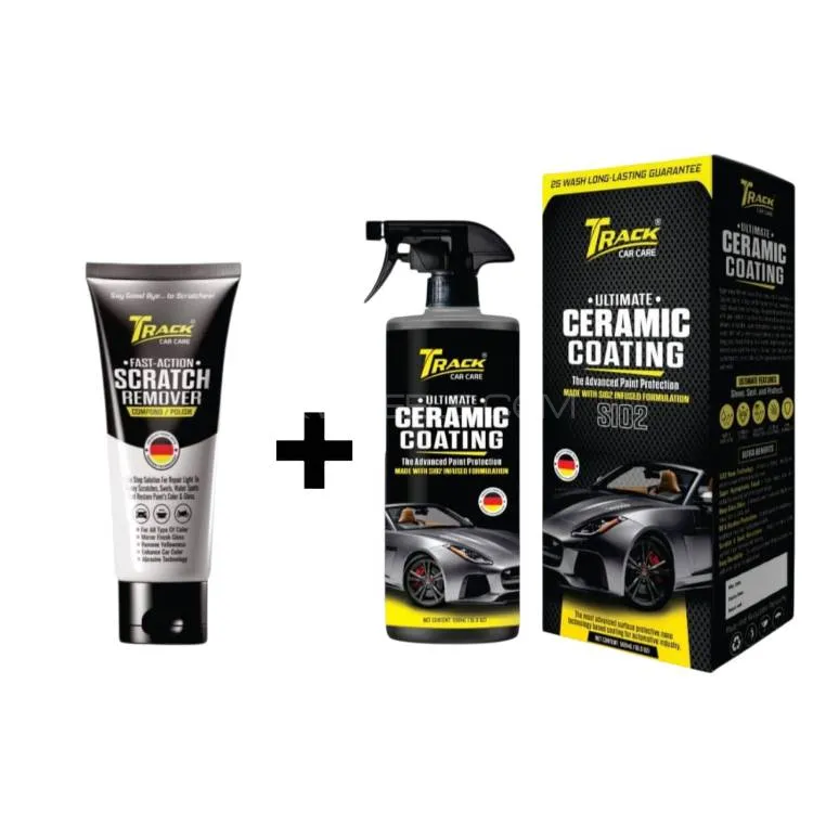 Track Ceramic Coating Spray 500ml + Track Professional Scratch Remover  200g With Microfiber Towel Image-1