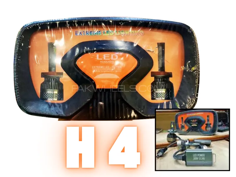 Quantumx | H 4 | LED | Headlight 80000 | Luminous 6000K | H4 Head Lamp 800W | 2 Pcs Image-1