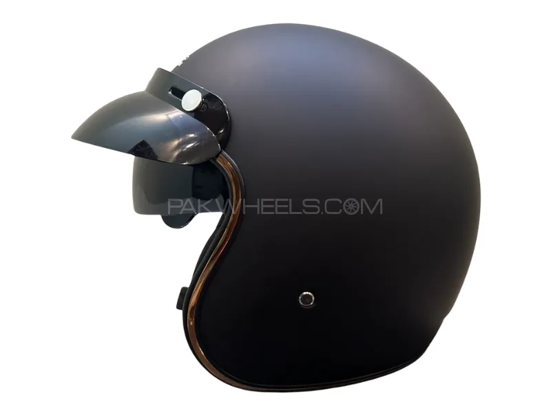 Super Air SP-510 Matte Black Open Face Helmet – DOT Approved | Large Size Image-1