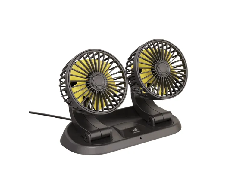 Dual Head Car Fan | Speed Adjustment Car Cooling Fan | Strong Wind Cooling Fan Image-1