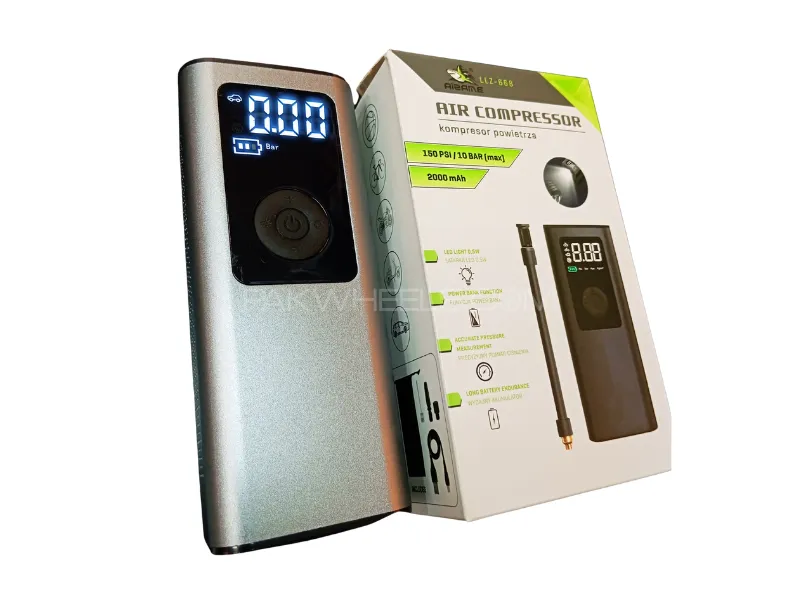Air Compressor | Wireless Electric Air Pump For Car & Motor Bike Tires  Image-1