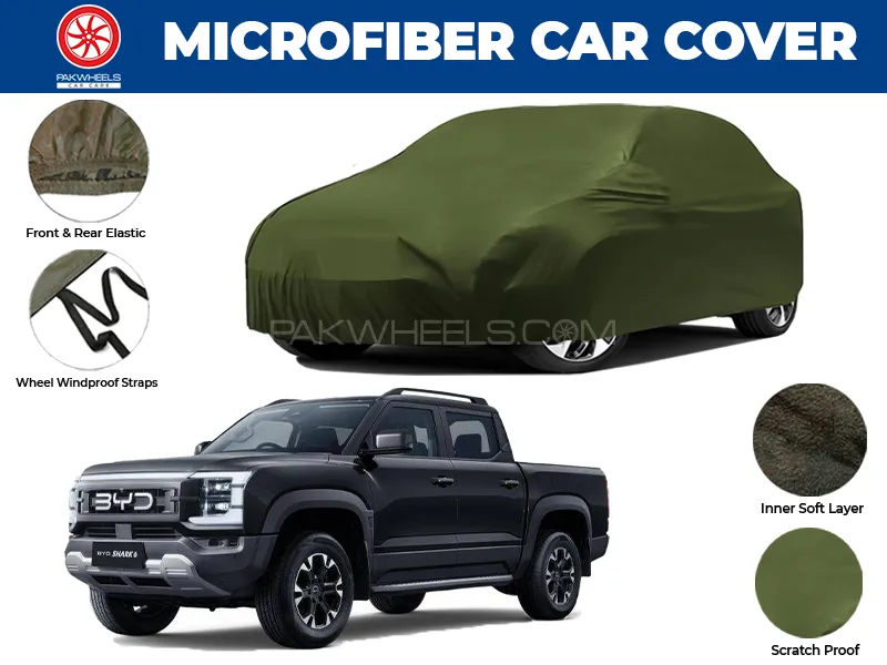 BYD Shark 6 Microfiber  2025 | Water Repellent and Anti Scratch Microfiber Car Top Cover Image-1