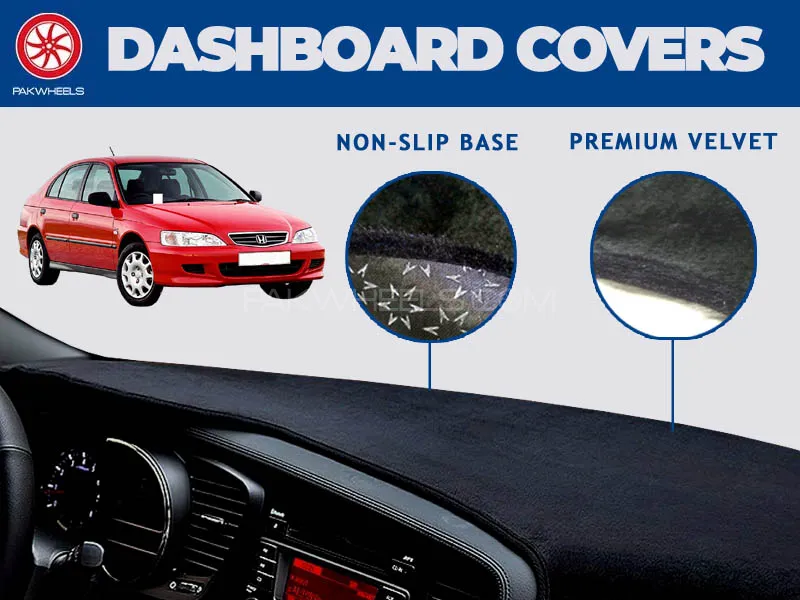 PakWheels Velvet Dashboard Cover For Honda City 1997 - 2002 | Non-Slip | Washable | Heat Proof Image-1