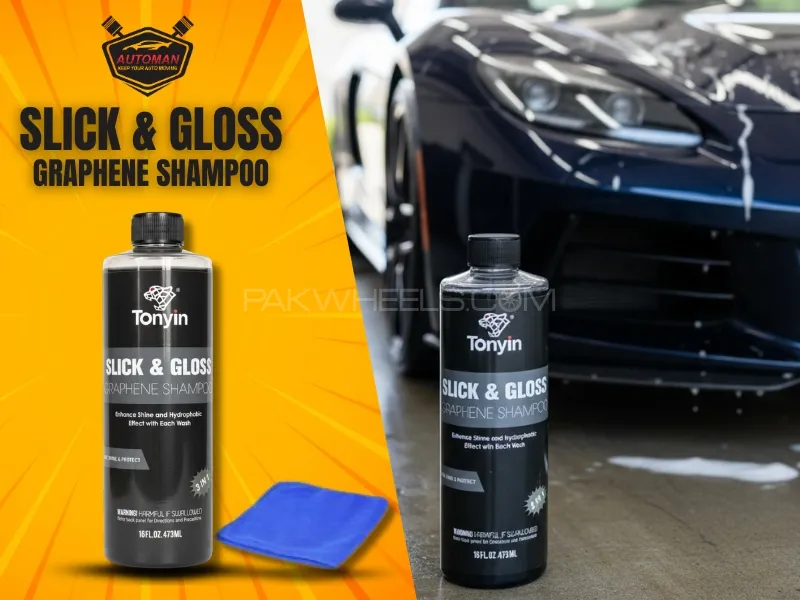 Tonyin Graphene Car Shampoo with Microfiber Cloth – High Gloss & Paint Protection | AutoManPK Image-1